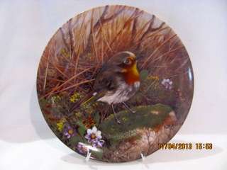 Tirschenreuth  Hand Painted 'Red Robin' by K H Boese 1990, Bavaria Germany