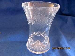Vintage Lead Crystal 'Rose' Small Bud Vase   height: 11.5 cm