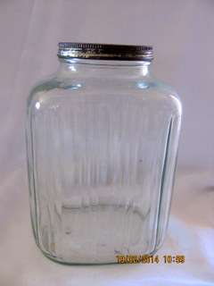 Vintage Clear Glass ?Milled Coffee Granules Jar   c1930's+