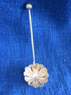 Silver Plated Berry Or Sugar Castor Spoon .. indistinct markings,,,,