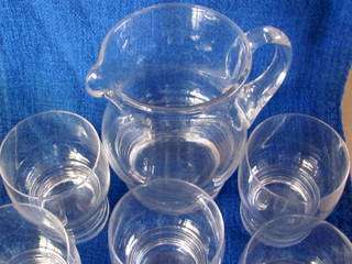 Stuart Lead Crystal  Art Deco Jug and 6 Tumblers.....  England.