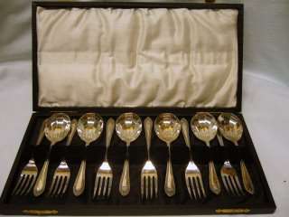 Silver Plated Desert Set Boxed Spoons and Forks(12). RD# 721579.WA Raymon&Son. Jewellers, Kimberley