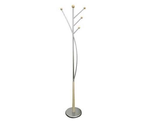 Mahogany and chrome coat tree