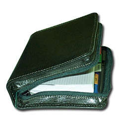 Black leather organizer