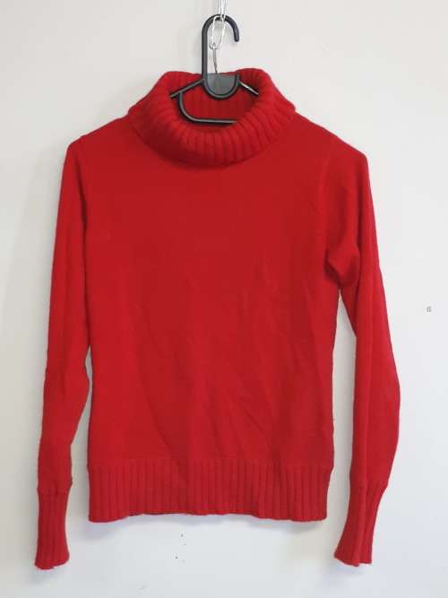 Cashmere Red Pullover Polo neck