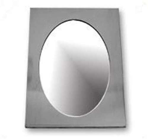 Matt stainless steel wall mounted mirror oval 55cm