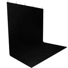Muslin (Genuine) Black Backdrop Background 3m x 6m  Chromakey with pocket for rod