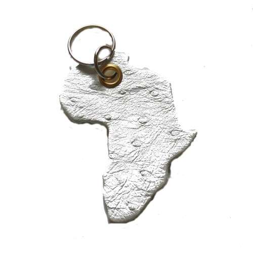 Ostrich Leather Africa Map Key ring