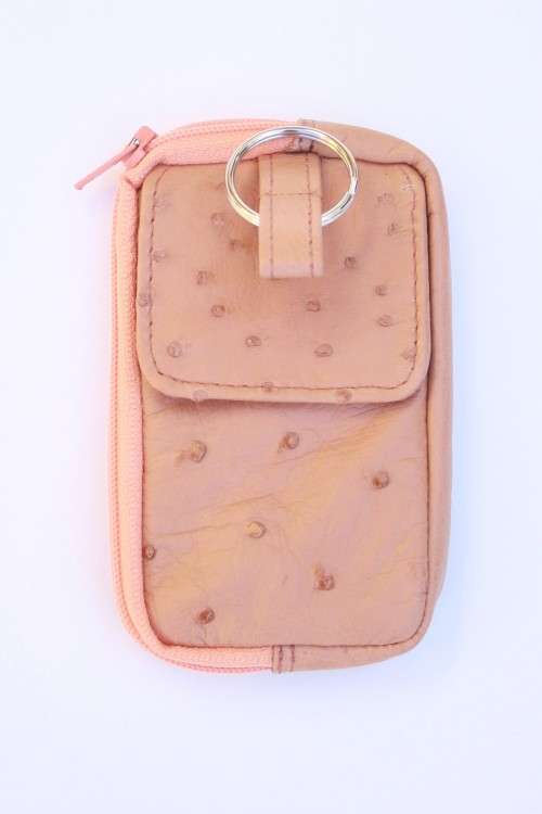 Ostrich Leather multi-purpose holder and key ring