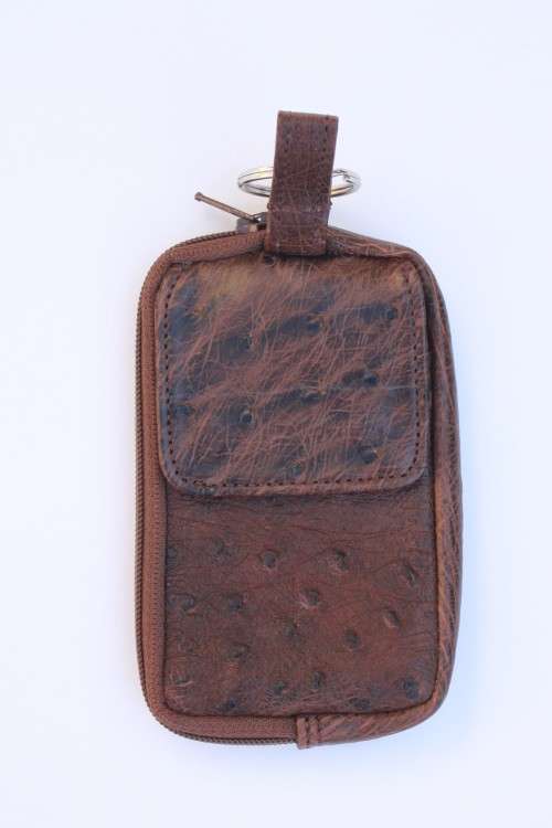 Ostrich Leather multi-purpose holder and key ring
