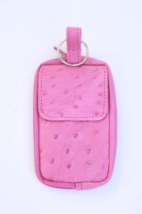 Ostrich Leather multi-purpose holder and key ring