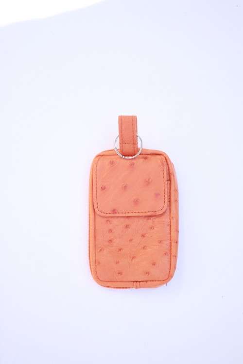 Ostrich Leather multi-purpose holder and key ring