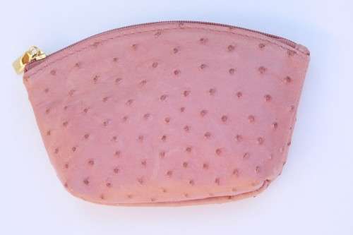 Ostrich Leather Cosmetic Purse