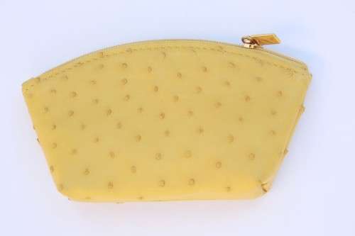 Ostrich Leather Cosmetic Purse