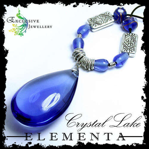 Exquisite HUGE Crystal ELEMENTA Necklace - "Crystal Lake"