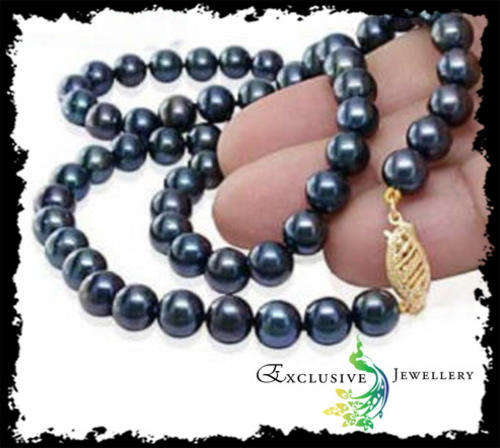 EXCLUSIVE JEWELLERY - 7-8mm Black Akoya Cultured Pearl Necklace