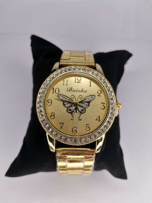 Ladies golden diamante fashion watch