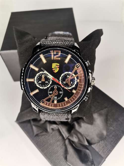 Mens smart professional design denim strap anolog watch
