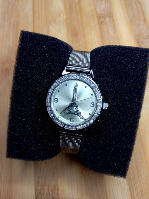 Ladies Diamante eiffel tower design wristwatch