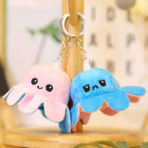 Valentine`s special! Reversible octopus keyring plushie