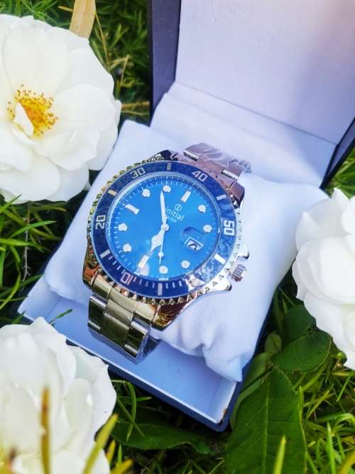 Initial Blue Ocean Rotating Bezel Analog wrist watch
