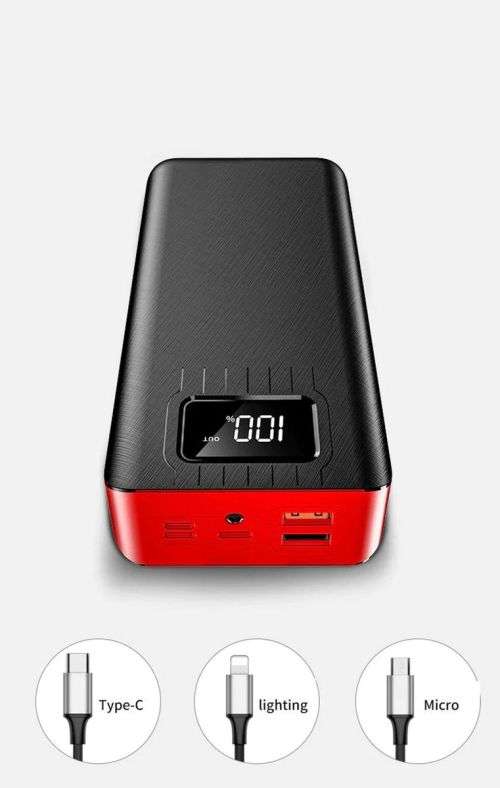Ultimate Power Solution: 40000mAh Power Bank with Built-in Cables