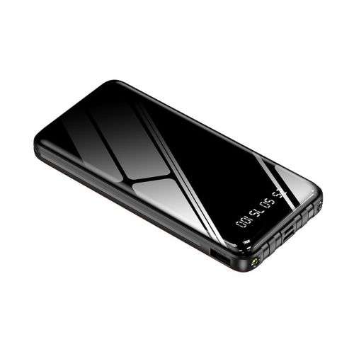 Ultimate Power Solution: 12 000mAh Power Bank with Built-in Cables