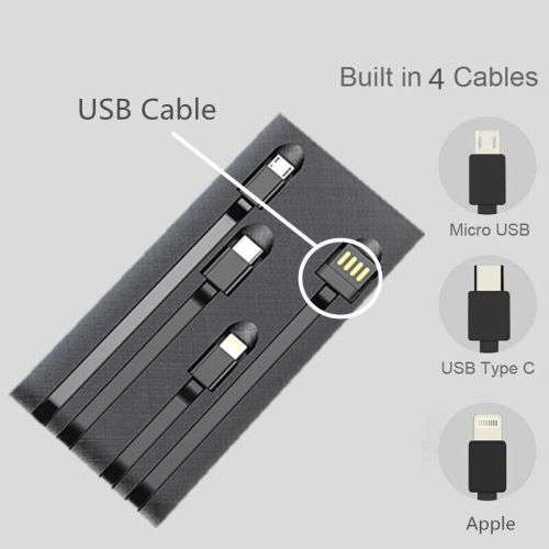 Ultimate Power Solution: 12 000mAh Power Bank with Built-in Cables