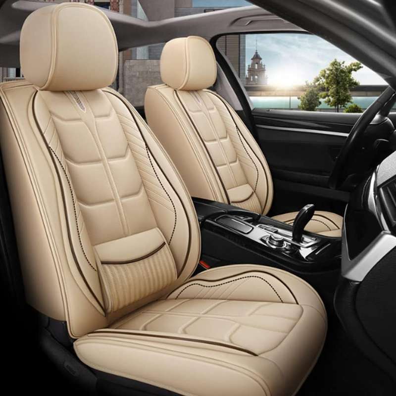 Universal beige Faux Leather Car seat covers
