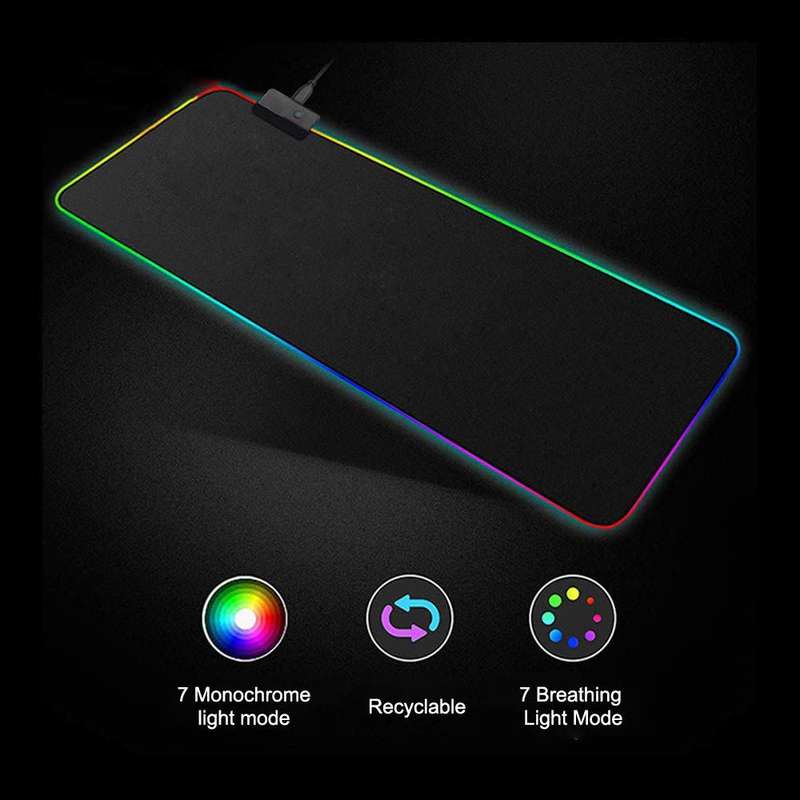 LED RGB Gaming Mousepad Anti-Slip Illuminated 30x25x04cm