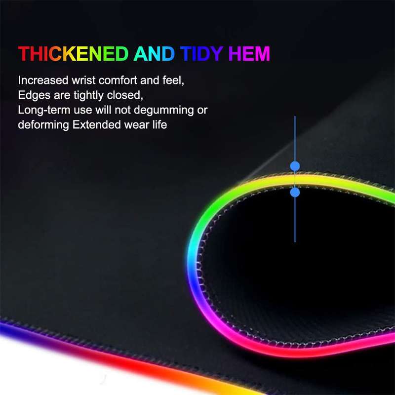 LED RGB Gaming Mousepad Anti-Slip Illuminated 30x25x04cm