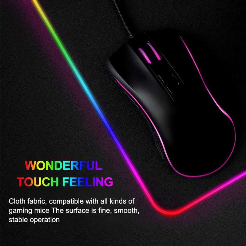 LED RGB Gaming Mousepad Anti-Slip Illuminated 30x25x04cm