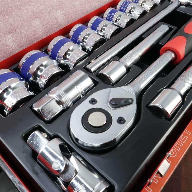 24 Pcs DekeCR-V 1/2" Dr Socket Ratchet Set - (8-32mm)
