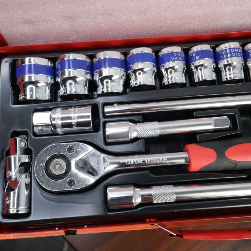 24 Pcs DekeCR-V 1/2" Dr Socket Ratchet Set - (8-32mm)