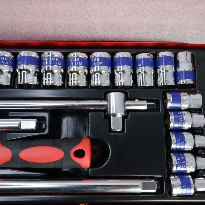24 Pcs DekeCR-V 1/2" Dr Socket Ratchet Set - (8-32mm)