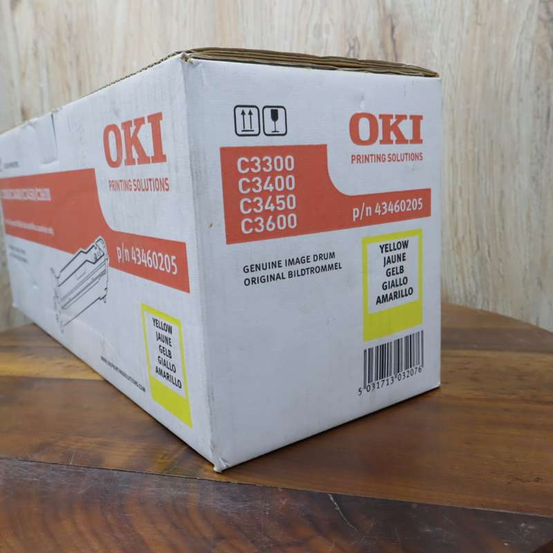 OKI 43460205  YELLOW Image Drum (15,000 Pages) for OKI C3300, C3400, C3450, C3600 Printers