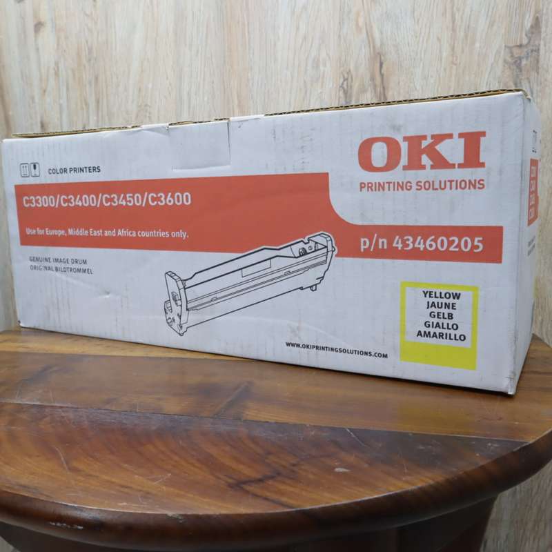 OKI 43460205  YELLOW Image Drum (15,000 Pages) for OKI C3300, C3400, C3450, C3600 Printers