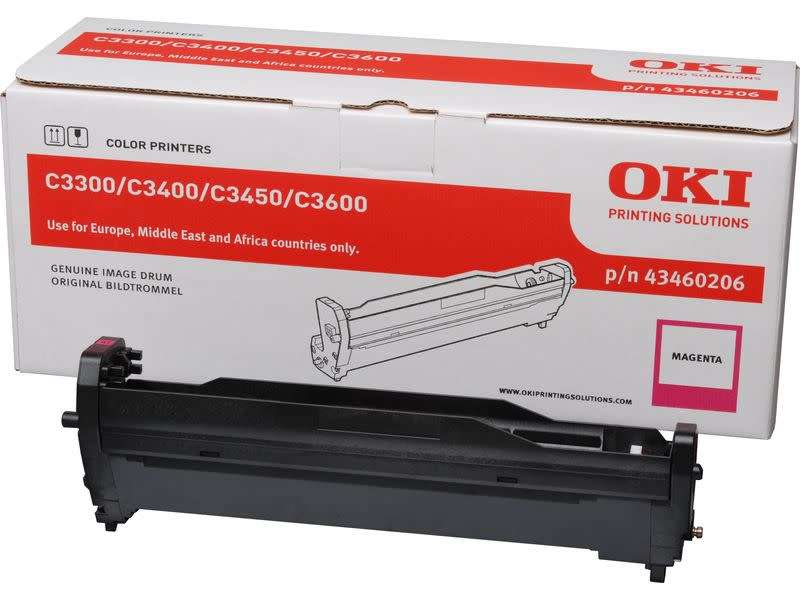 OKI 43460206 MAGENTA Image Drum (15,000 Pages) for OKI C3300, C3400, C3450, C3600 Printers
