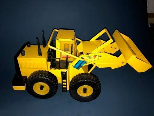 Vintage RC Front Loader Bulldozer Articulated Construction Tractor Vehicle Truck Metal Toy Digger Ca
