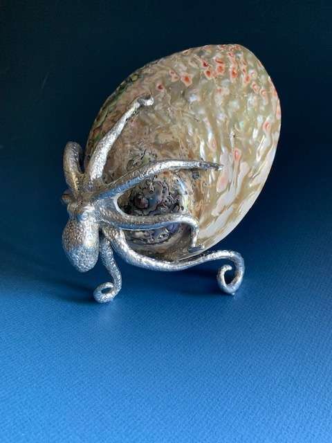 Pewter Octopus Tentacles Fish Sea Ocean Beach Figurine Pewter Shell Abalone