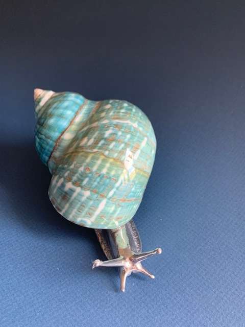Pewter Snail Sea Ocean Beach Figurine Pewter Silver Shell