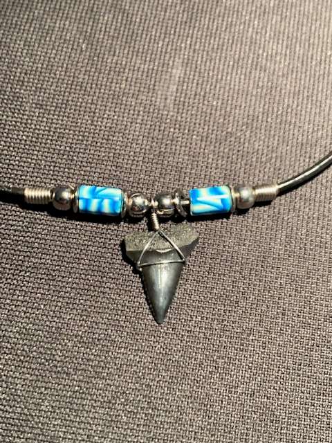 Great White FOSSIL SHARK TOOTH PENDANT NECKLACE