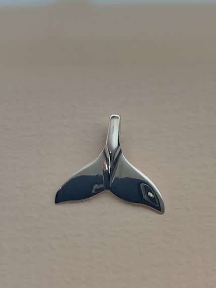 Sterling Silver Whale Tail Charm Pendant (19 x 17 mm)