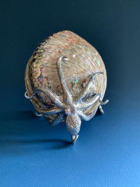 Pewter Octopus Tentacles Fish Sea Ocean Beach Figurine Pewter Shell Abalone