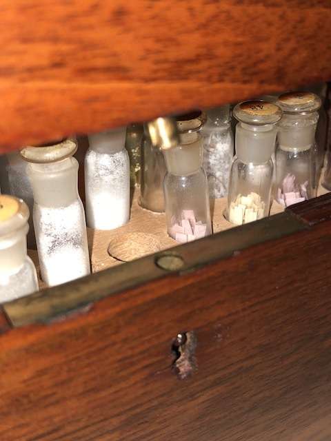 Vintage/Antique Glass bottles Pharmacy Chemistry Science kit set