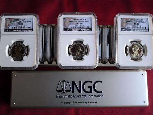 **NEW LIMITED EDITION** - 20 x 2008 MANDELA R5  90th BIRTHDAY NGC MS66's