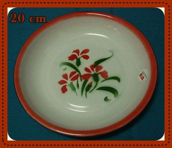 Enamel floral plate