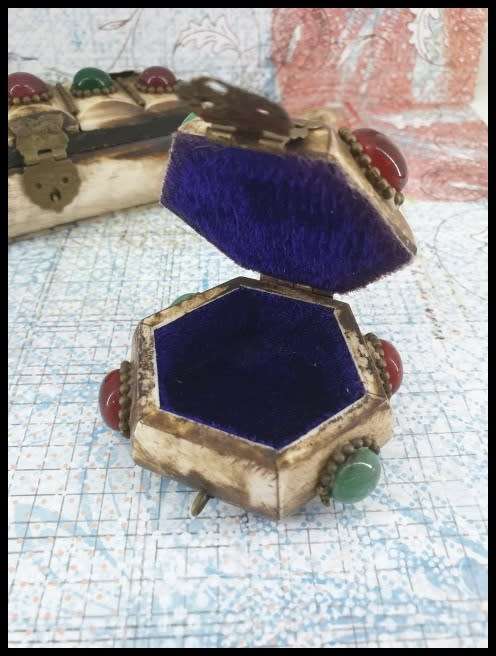 Vintage Jewelry Boxes (SET) Camel Bone