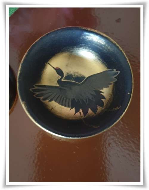 Small Oriental Wooden Trinket Bowl