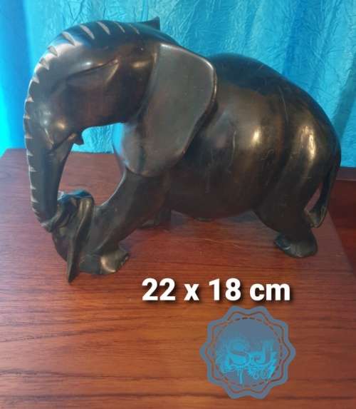 3 Wooden Elephant Ornaments